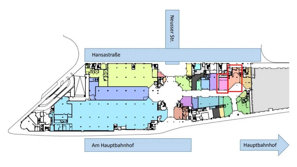 Grundriss vom Hanacentrum in Krefeld
