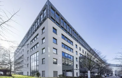 Außenansicht vom Galluspark in Frankfurt.