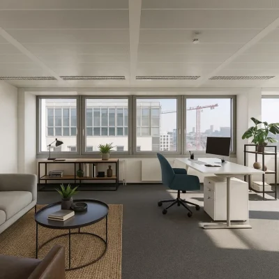 Moderne Bürofläche im Galluspark in Frankfurt.